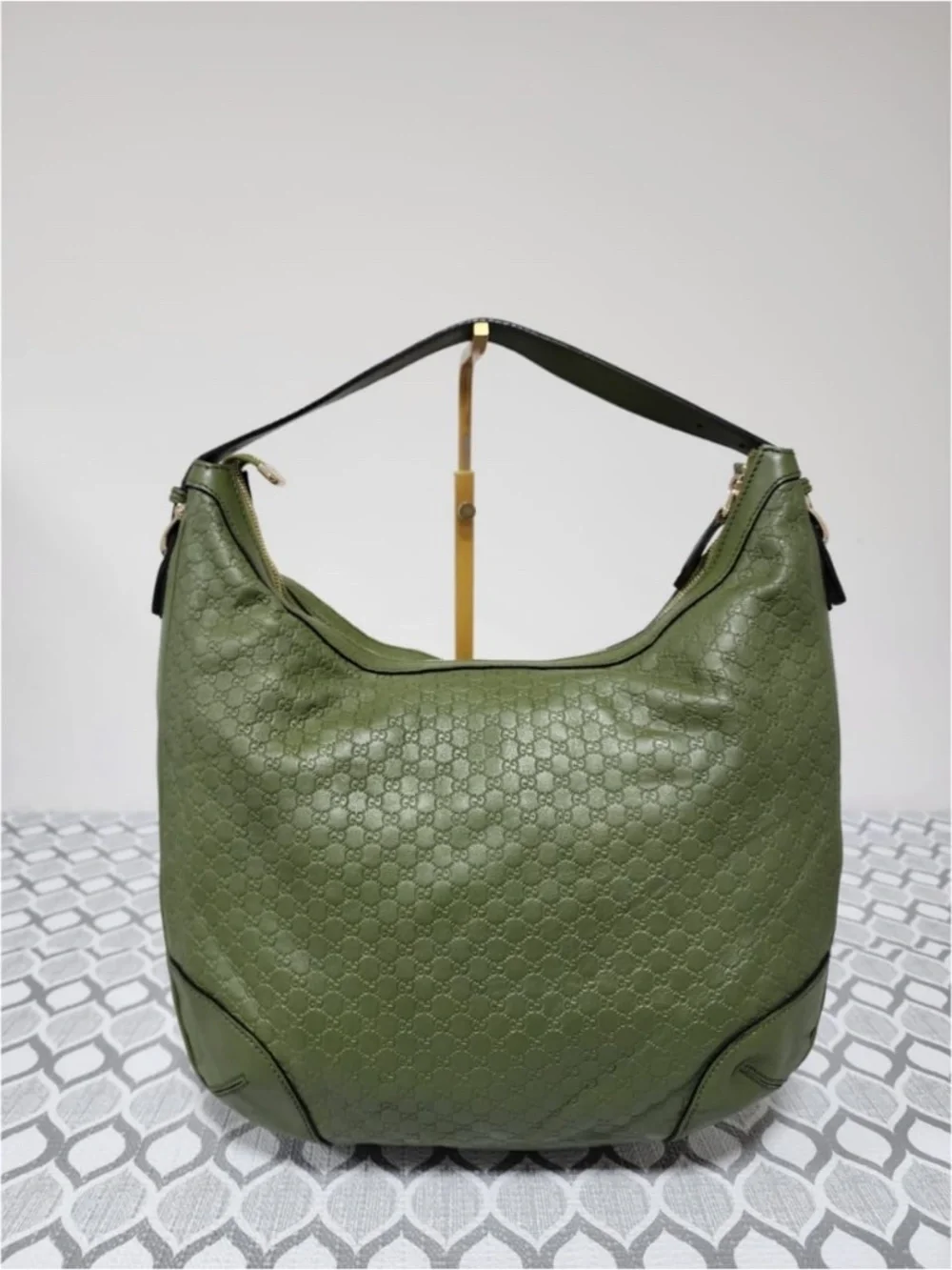 Authentic Gucci Microguccima Nice Hobo Bag Green